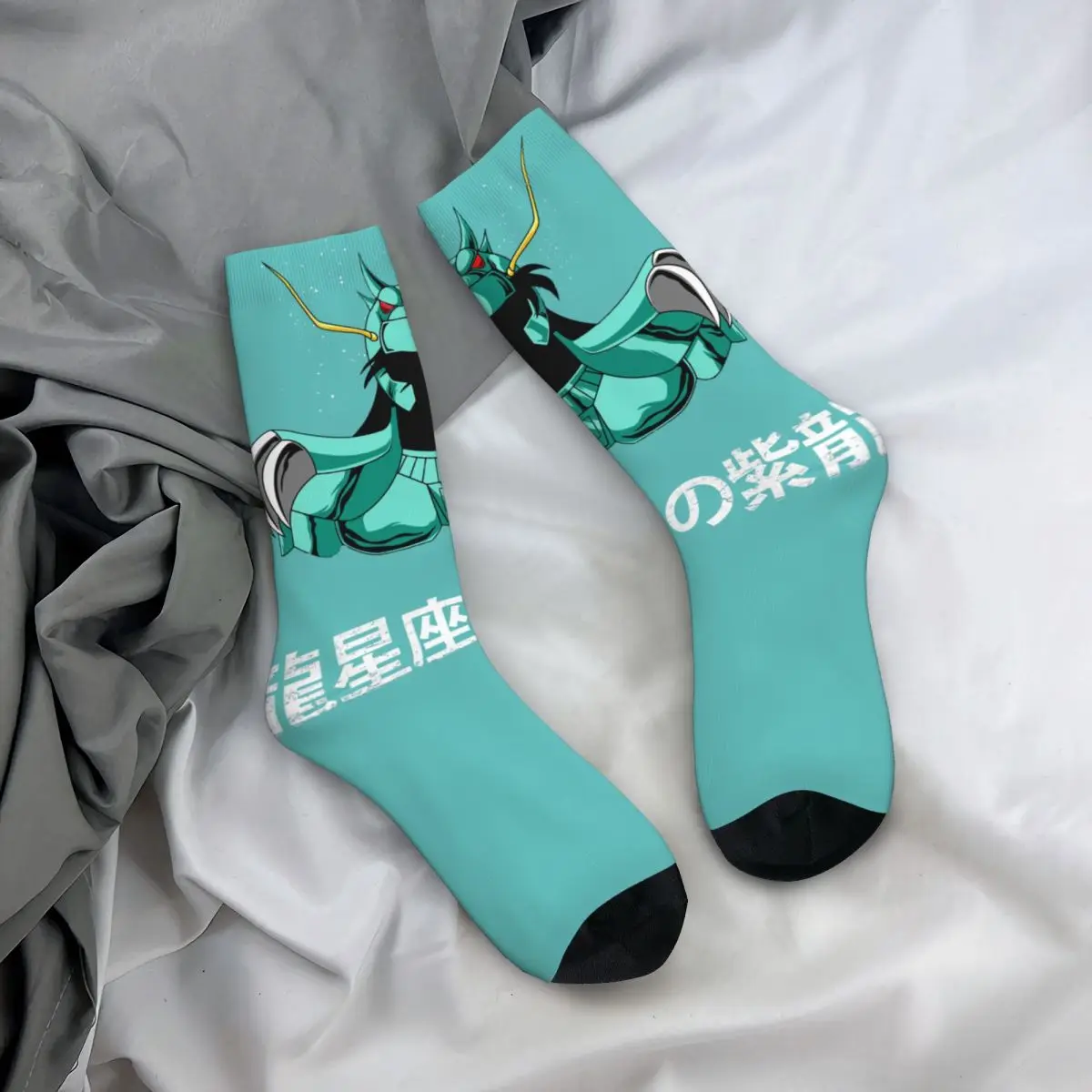 Hip Hop Retro SHIRYU NO DRAGON Crazy Men\'s compression Socks Unisex Saint Seiya Harajuku Seamless Printed Crew Sock