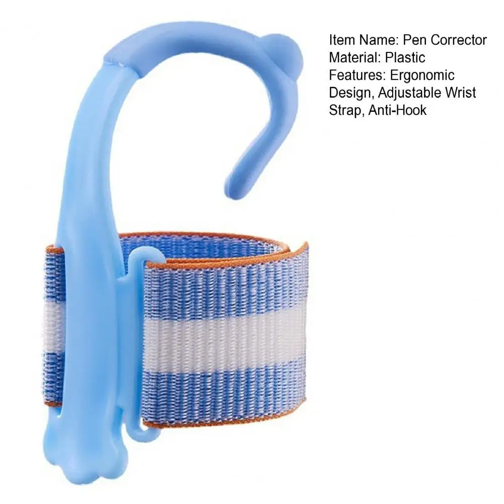 Pen Corrector Kids Ergonomic Design Reduce Fatigue Adjustable Wrist Strap Writing Posture Trainer With Finger Grips For Student