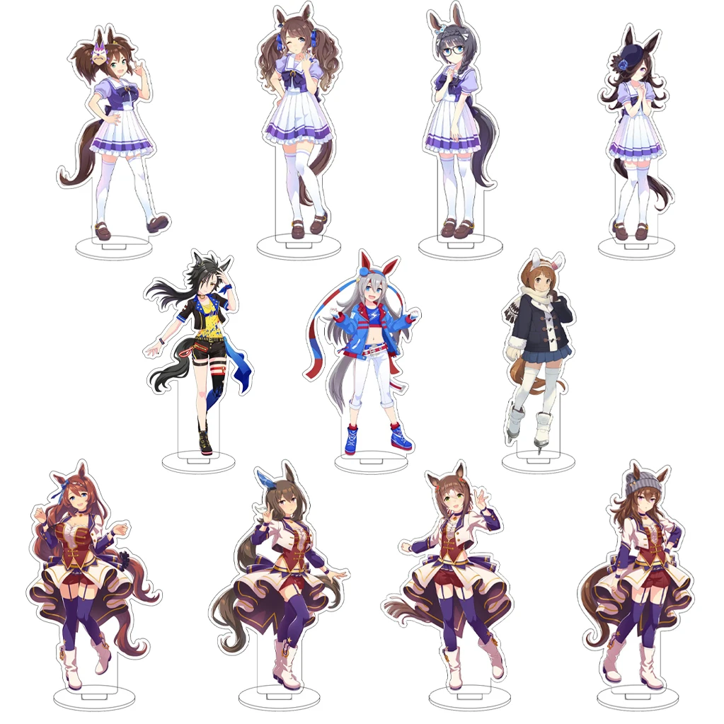 16CM Anime Game Pretty Derby Acryl-Figur Ständer Grass Wonder Mejiro McQueen Taiki Shuttle Yukino Bijin Cosplay-Ornamente Geschenke