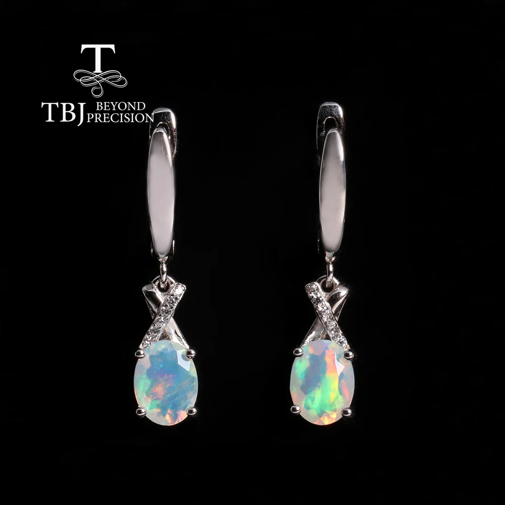 2026,925 Sterling Silver Exquisite October Birthstone Natural Opal Earrings Women's and girl fine jewelry Party & Birthday gifts