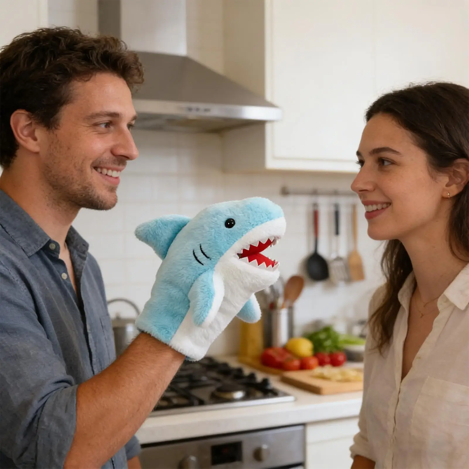 دمية يد القرش الساخنة الحياة مثل الدمى القطيفة لعبة تفاعلية مع فم متحرك دمى يد قطيفة ناعمة للأطفال والكبار #2