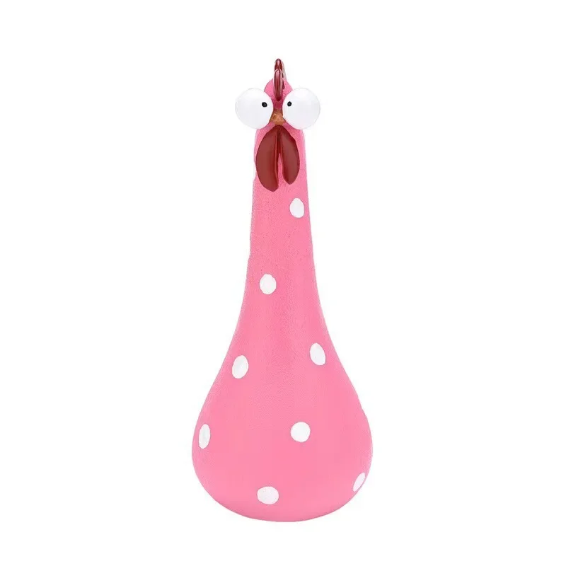 

Resin Long Neck Chicken Ornaments for Garden Courtyard Outdoor Decoration Silly Hen Statues Office Desktop Figurines