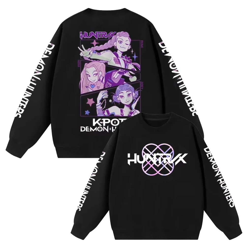2025 Hot Anime K-Pop Demon Hunters Verdickt im Herbst und Winter Rundhalspullover Harajuku Hip Hop Tops Sweatshirt Sportbekleidung