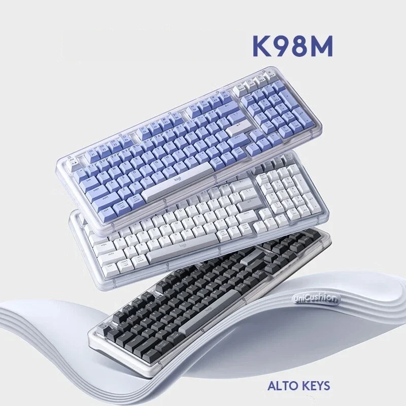 Logitech ALTO KEYS K98M Amber Series, AI Customizable Wireless Mechanical Keyboard, Hot-Swappable Marble Switch