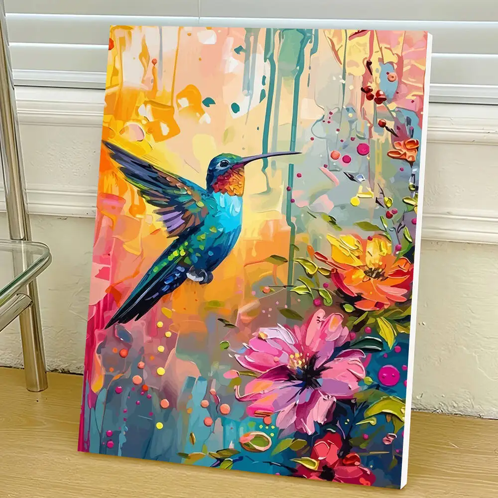 DIY الرقمية النفط اللوحة الطنان النفط الطلاء بواسطة أرقام الحيوان الطيور الطلاء حسب عدد عدة للبالغين زهرة رسمت باليد هدية