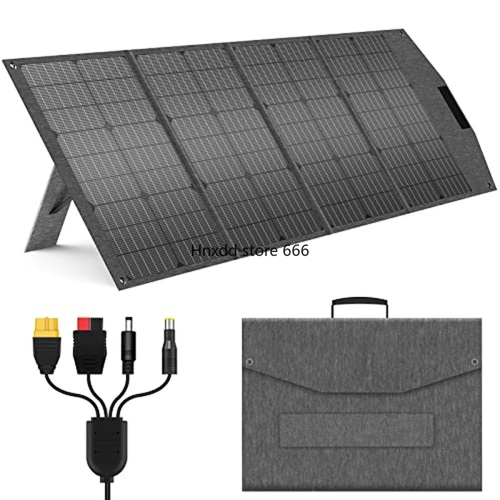 120W Portable Solar Panel Power Station Foldable  Charger with Adjustable Kickstands and 4-in-1 Cable Monocrystalline