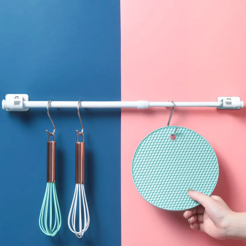 

Telescopic Rods No Drill Curtain Rods Tension Shower Heavy Duty Adjustable Expandable Retractable Smooth Wall Mounted
