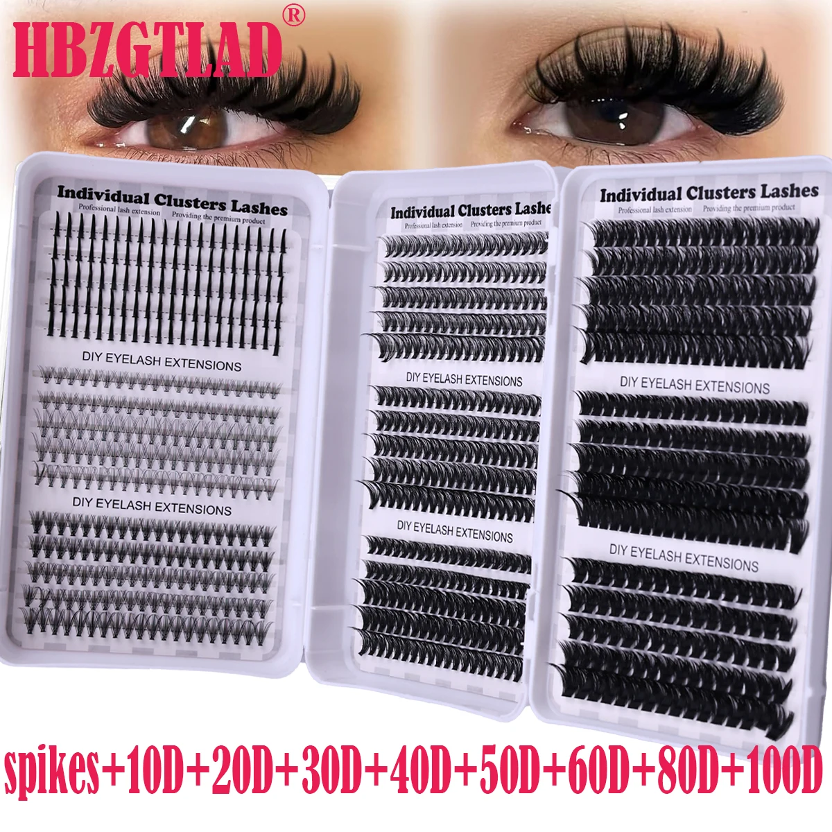 45列880本クラスターラッシュエクステンション10D-10 - Funny Eyelash Extension のレビューと価格