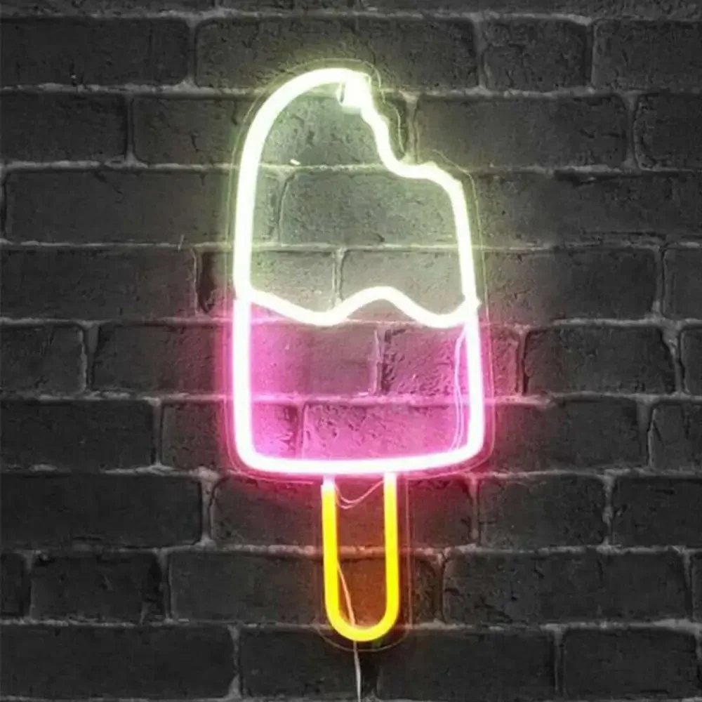 Ice Cream LED Neon Sign Light Lâmpadas de Neon para o bebê Bar Quarto Home Party Wall Decoration Neon Lamp Christmas Gift