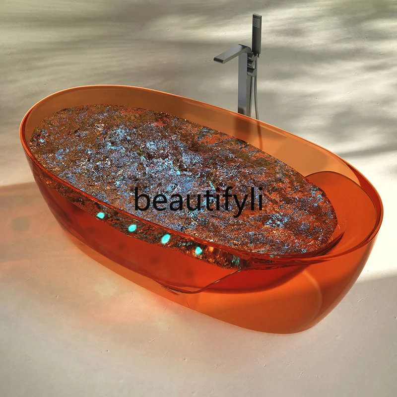 Household transparent resin Jacuzzi Smart bubble surfing Double Internet celebrity bath