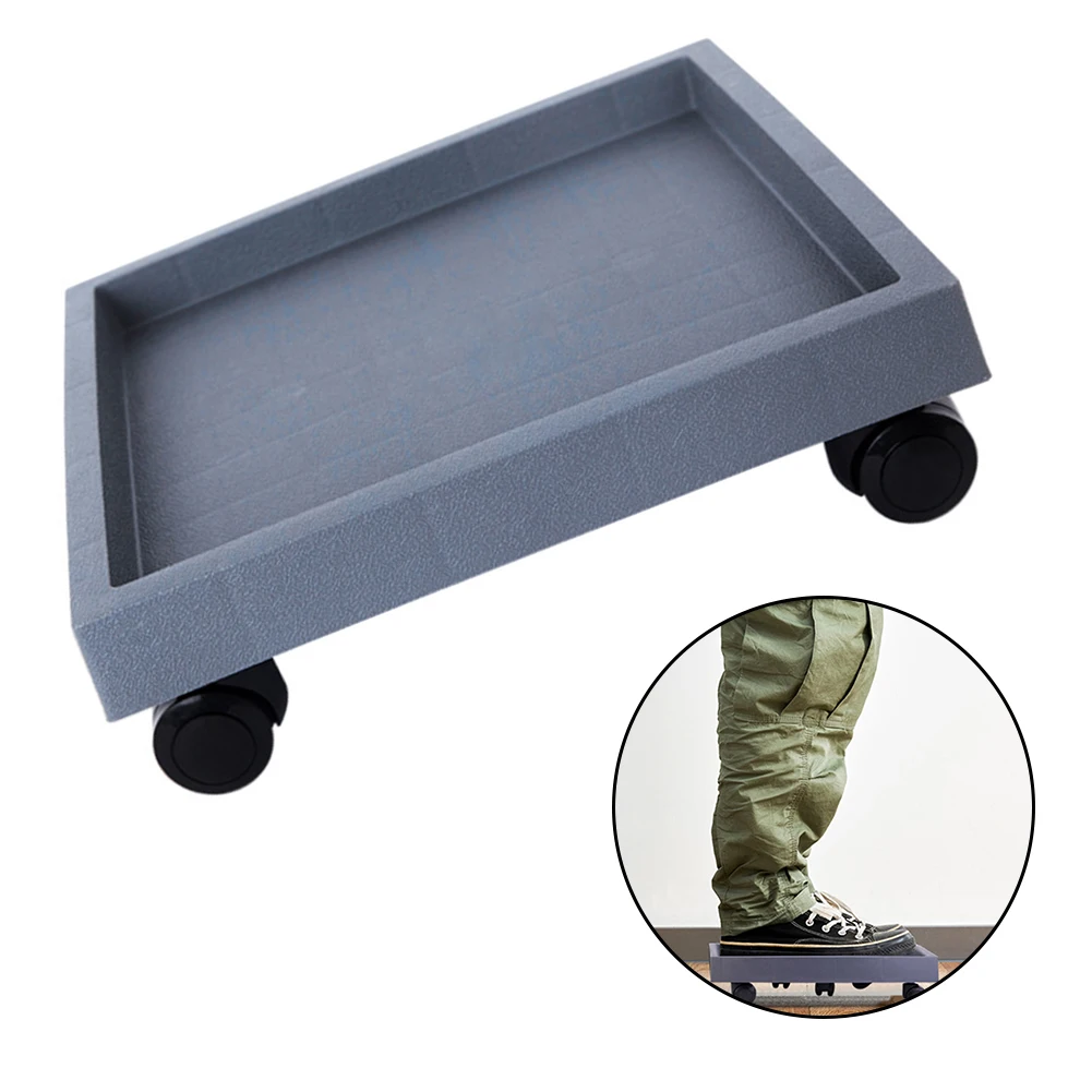 1pc Square Flower Pot Bottom Support Movable Wheel Tray Flower Pot For Outdoor Weather Resistance Maneuverability Wheels