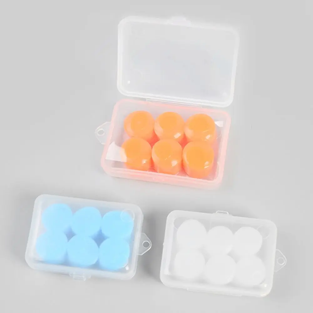 3 Pairs Environmental Sleeping Anti-noise Earplugs Waterproof Earmuffs Ear Plugs Soft Silicone