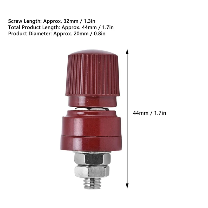 5 Pairs Brass Plated Binding Posts, M6 Thread Terminal, Wide Application, Easy To Distinguish, Strong Conductivity