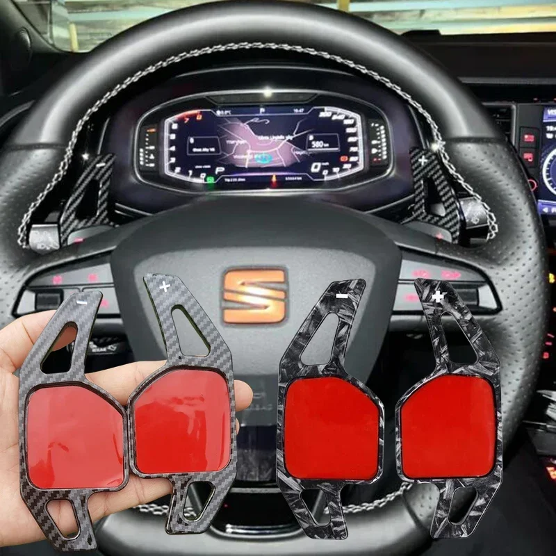 

Shift Paddle For Seat Leon ST 5F FR Cupra Ateca Ibiza 6P Arona Tarraco Carbon Fiber Car Steering Wheel Extension Shifter Sticker