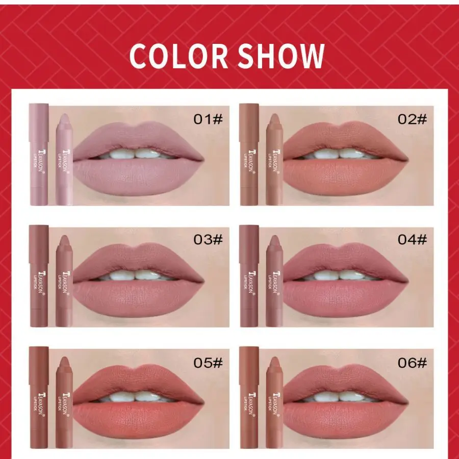 Matte fluwelen lippenstift vervaagt niet, plakt niet om lippenstift lippenstift hydraterende lippenstift pen naakt aarde rode lippenstift p