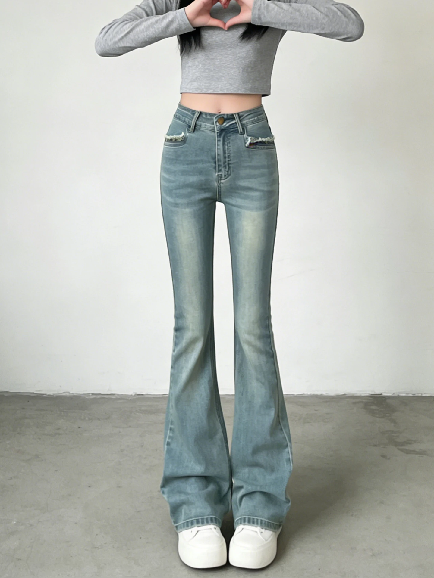 

Весна 2026: Женские джинсы с высокой талией, расклешенные, в стиле ретро, эластичные, широкие брюки, повседневные, из смесовой ткани (хлопок, полиэстер, спандекс), прямого кроя.