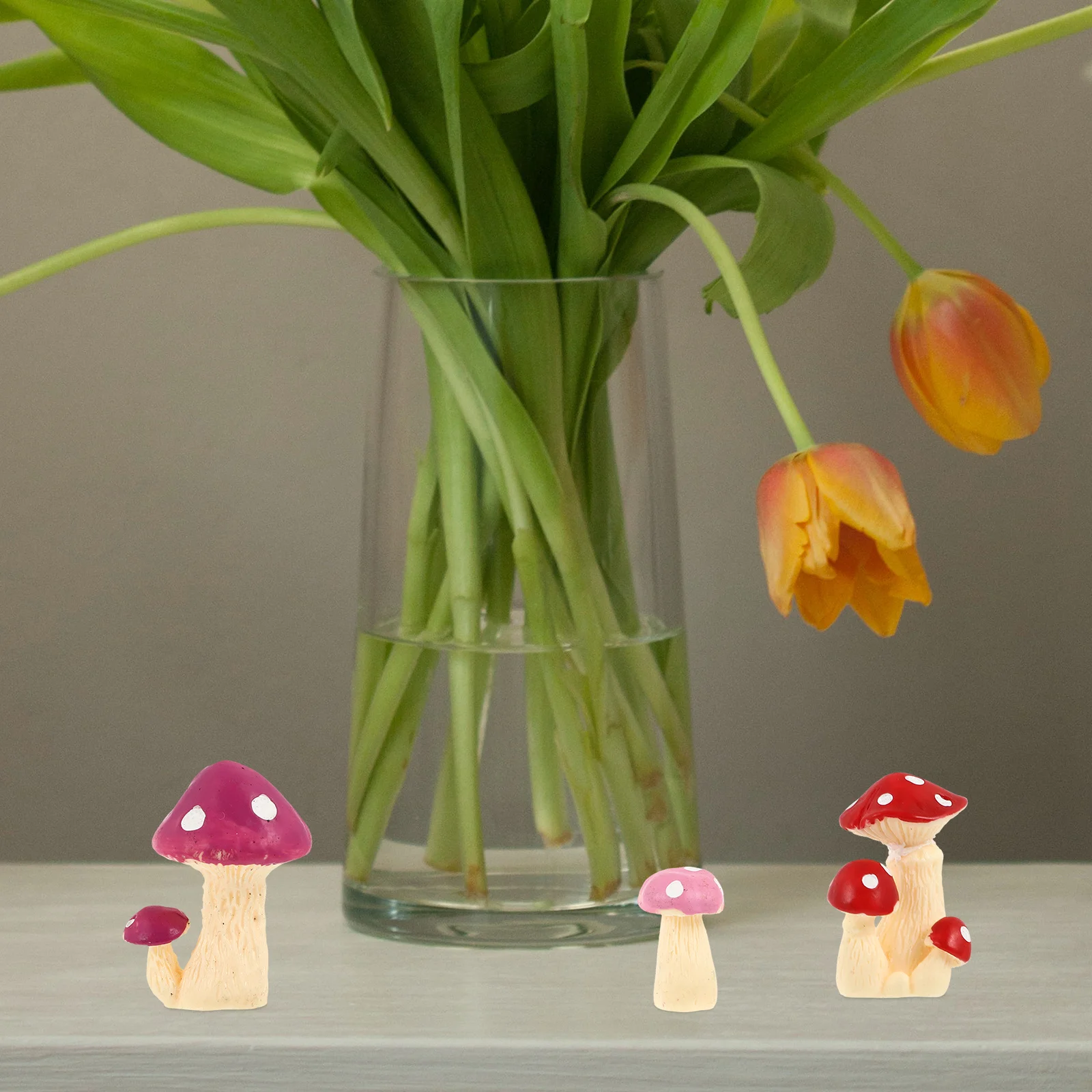 

10Pcs Realistic Resin Mushrooms Mini Garden Decorations for Flowerpot Bonsai Desktop Micro Landscape Ornament Fish Tank