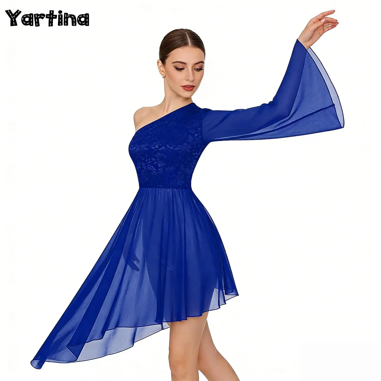 Womens Liturgical Praise Ballet Dance Tunic Overlay Dresses Floral Lace Lyrical Dance Overlay Church Worship Dance Costume