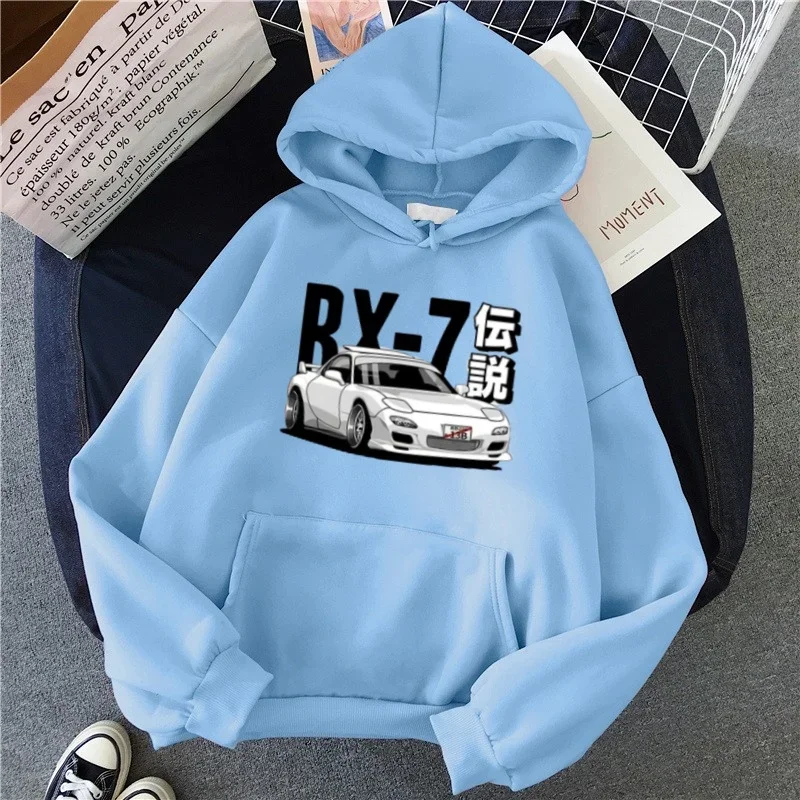 Initial D Jdm Hoodie Vintage Rx7 Fd Drift Japanese Cars' S Printed Sweatshirt Harajuku Tracksuit Loose Mens Streetwear Pullover