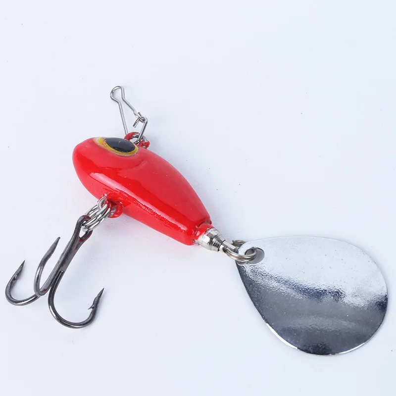 Rotating Metal Vib Vibration Bait Micro Spinner Bait 2.5Cm-11.5G with Metal Spoon Lure Artificial Spinner Bait Fishing Tackle