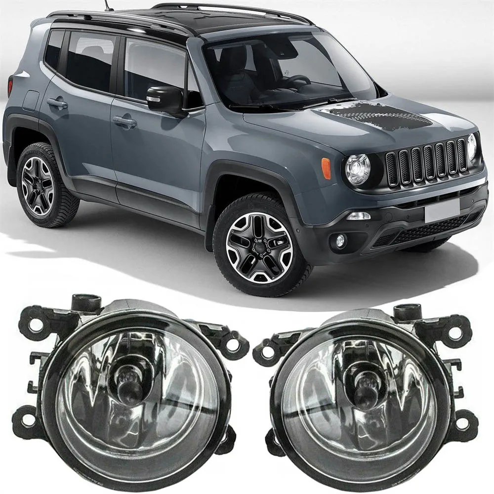 For 2015-2018 Jeep Renegade Fog Light Driving Lamp w/Light Bulbs Clear Lens Pair