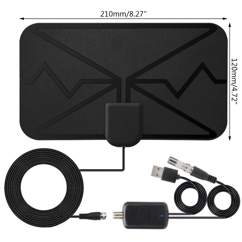 Antena HDTV digital com coaxial 16,5 pés Antena 4K com amplificador