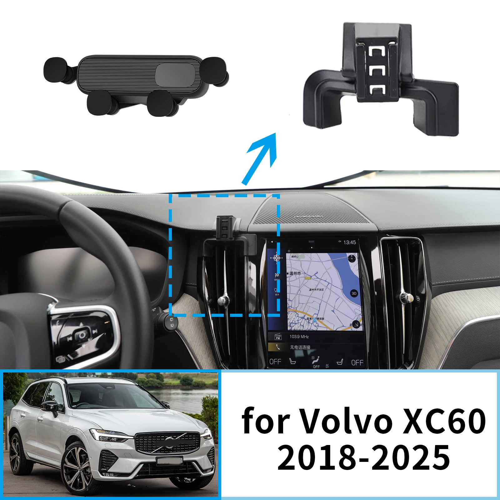 

Car Mobile Phone Holder for Volvo XC60 2018~2025 GPS Bracket Navigation Stand Auto Accessories