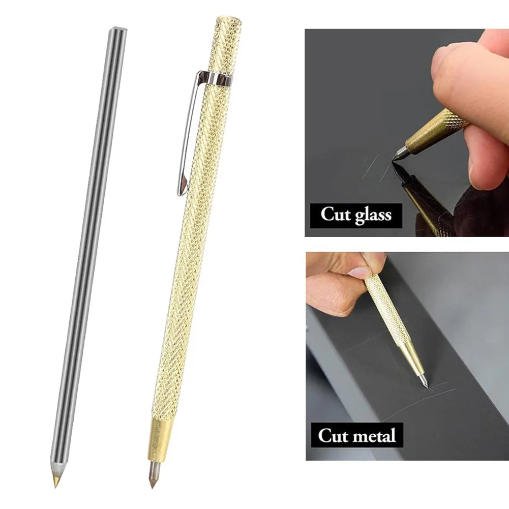 5Pcs Carbide Tip Scriber Marking Pen Diamond Glass Tile Cutter Wood Metal Engraving Carving Scribing Marker Tools