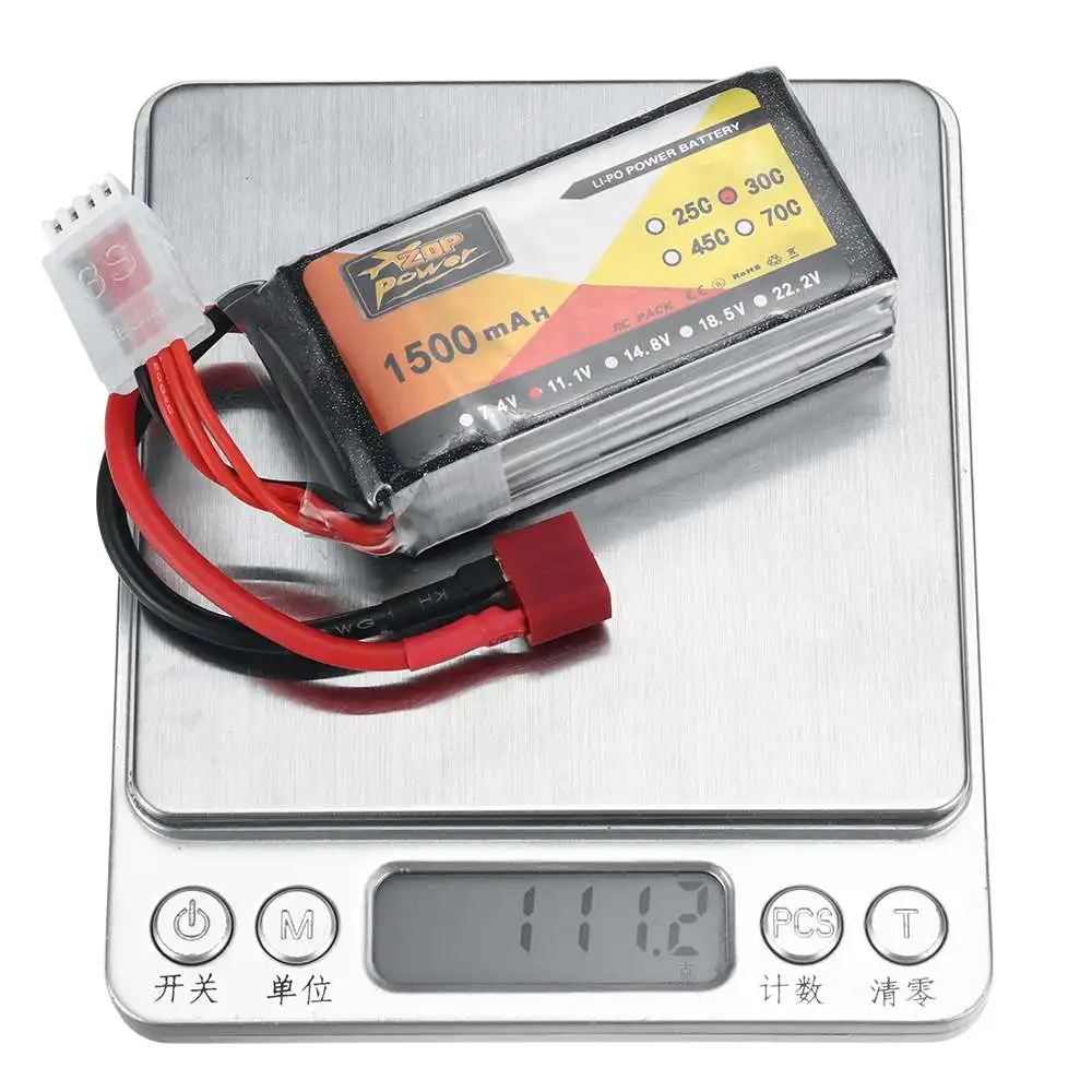 ZOP Power 11.1V 1500mAh 30C 3S Lipo แบตเตอรี่ T ปลั๊กสำหรับ mobil RC