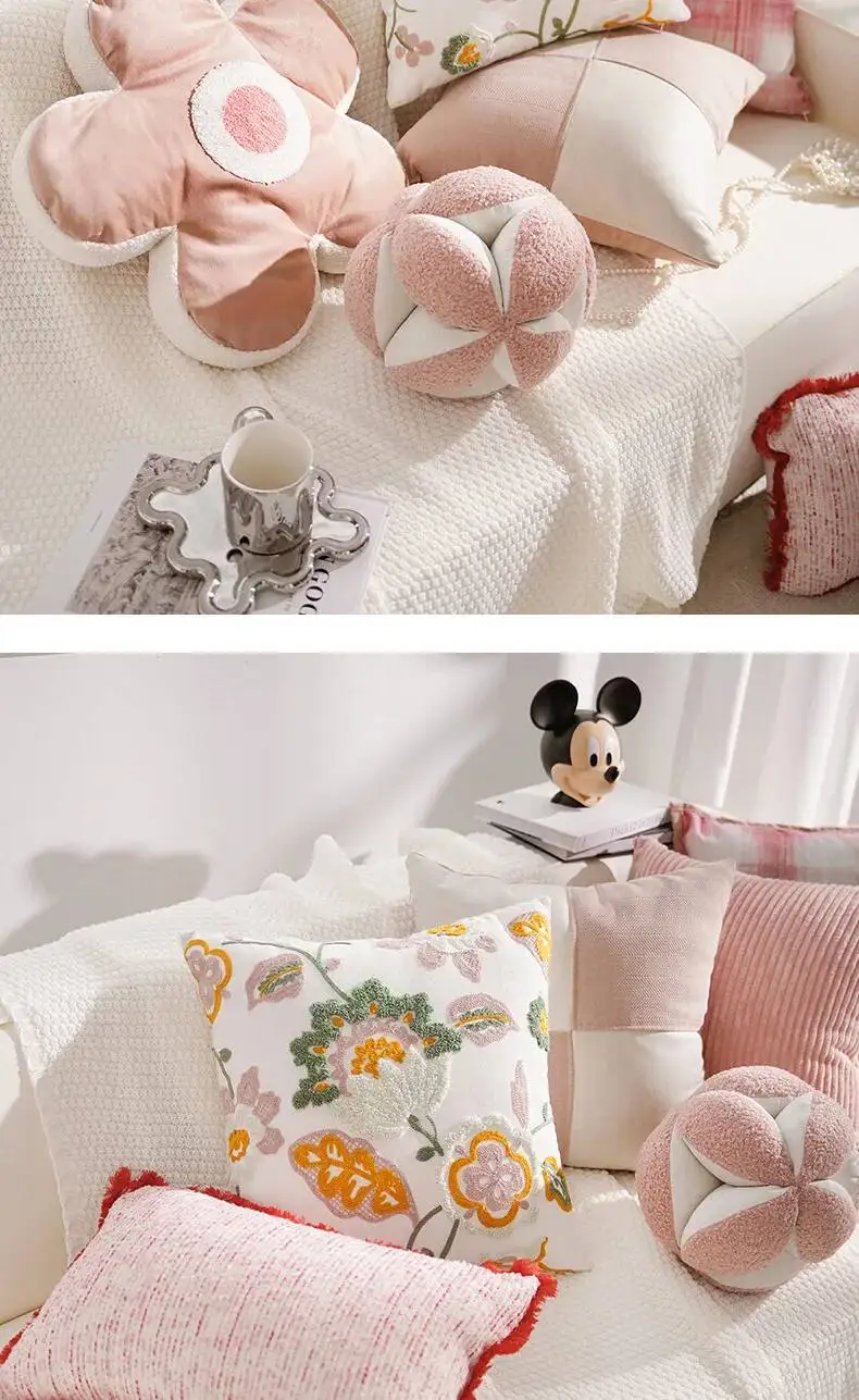Boho Blumenbestickte Kissenbezüge, superweiche, getuftete Plüsch-Dekokissenhüllen für Sofa, Bett, Wohnzimmer, Heimdekoration – Detail 13