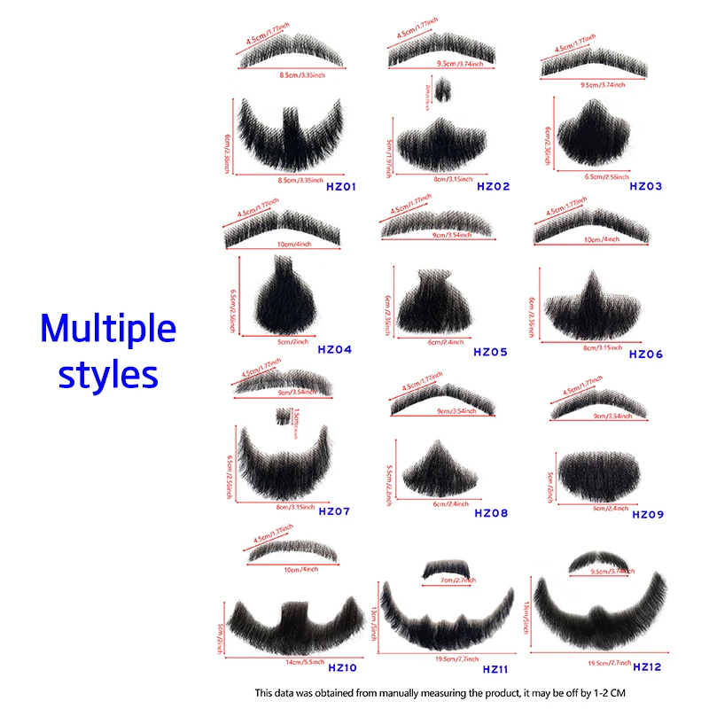 100% cabello humano negro marrón HD encaje malla barba realista bigote falso para hombres maquillaje cabello Facial hecho a mano por barbas invisibles