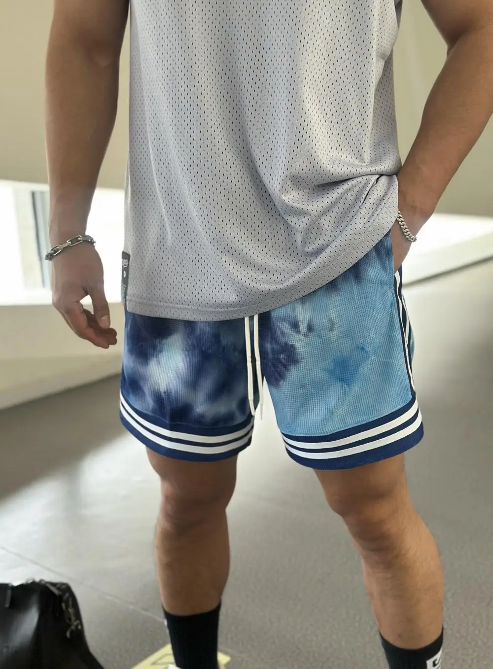 Men Shorts Vintage Hip-Hop American tie-dye Beach Pants Shorts Oversize Men Summer Loose Casual Pants Clothing Casual Short Punk