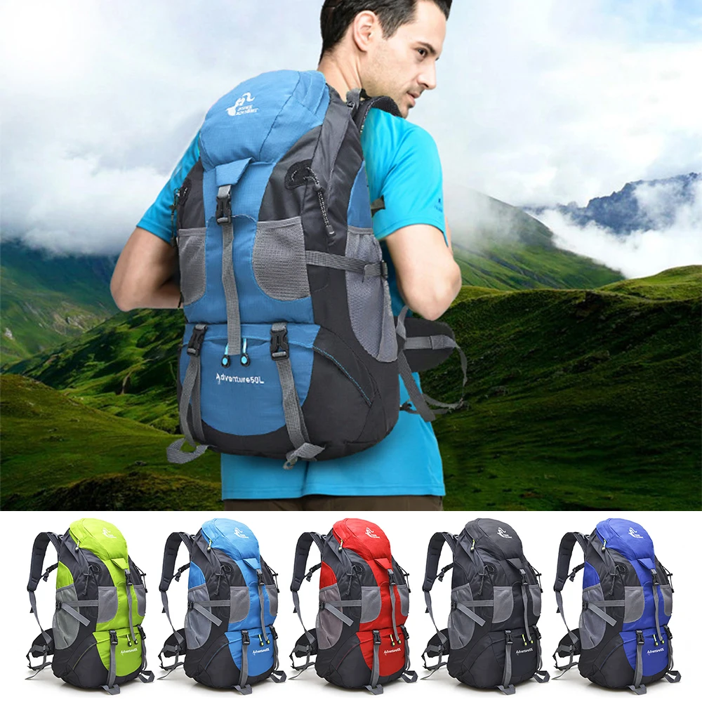 50L Hiking Backpack Water-resistant Camping Backpack Bag Daypack for Backpacking Traveling Trekking Climbing