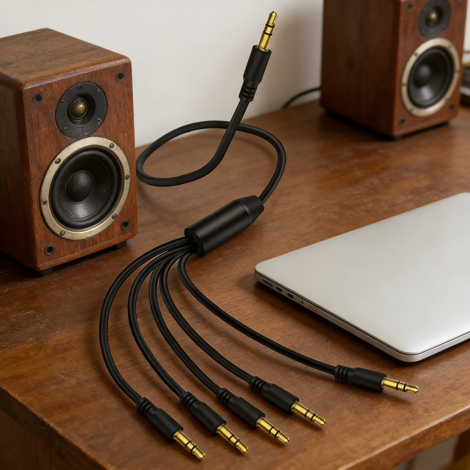 Cable divisor de audio TRS de 3,5 mm, 1 macho a 5/6 machos, cable de audio estéreo en Y para altavoces, auriculares, teléfono celular, PC, portátil