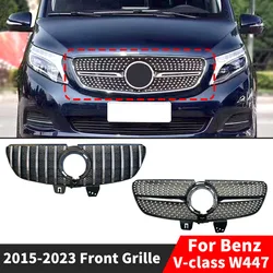GT Diamond Style Front Radiator Grid Bumper Grille Inlet Mesh Grill For Mercedes Benz V Class W447 2015-2023 Body Kit Tuning