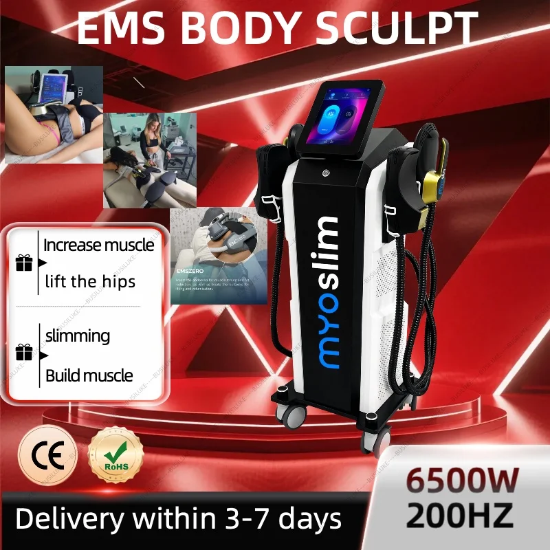

6500 Вт HIEMT EMS машина для моделирования тела 200 Гц для похудения Eletric Muscle Myoslim стимулятор сжигатель жира потеря веса подтяжка ягодиц формирователи