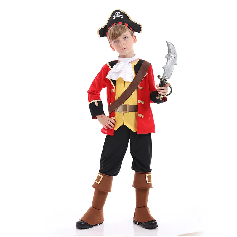 

Film TV Boys Pirates Cosplay Costumes Kids Movie Character Captain Performance Outfit for Halloween School Party Stage Show