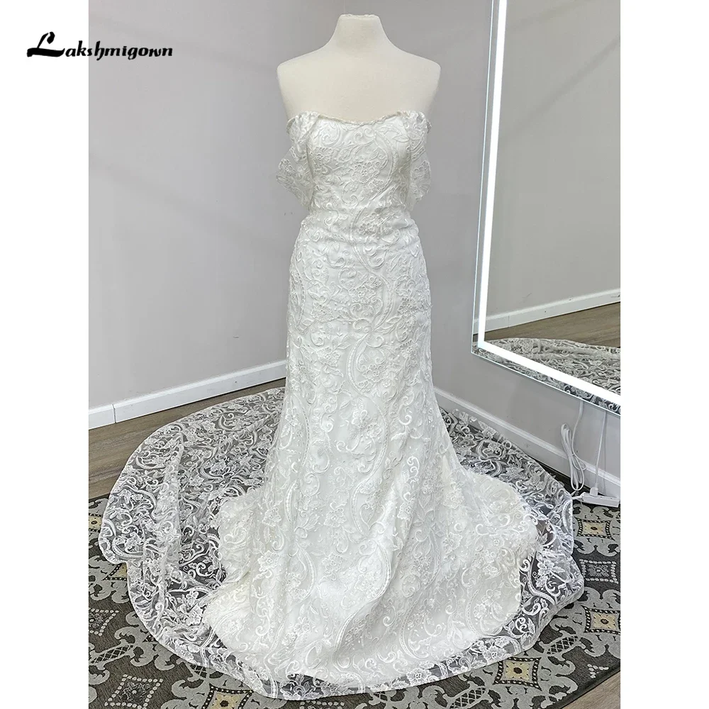 Robe de Mariée Sirène en Dentelle avec Traîne pour Femme, Style Boho, Sexy, Éducative, 2025