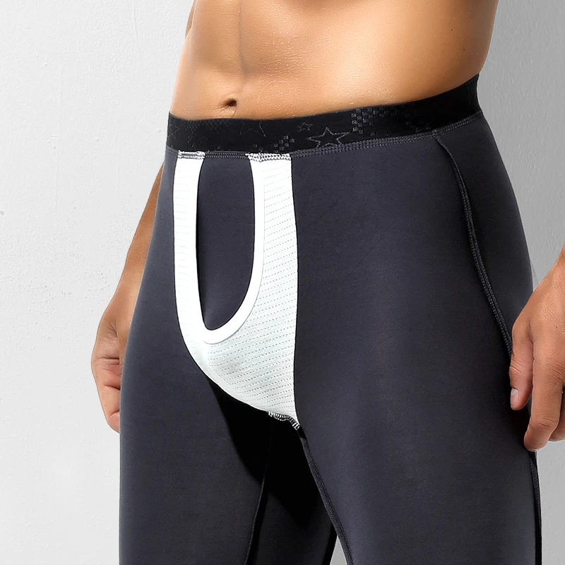 Bullet separate scrotum support long Johns without underwear leggings thermal pants line pants men's thin underpants autumn and