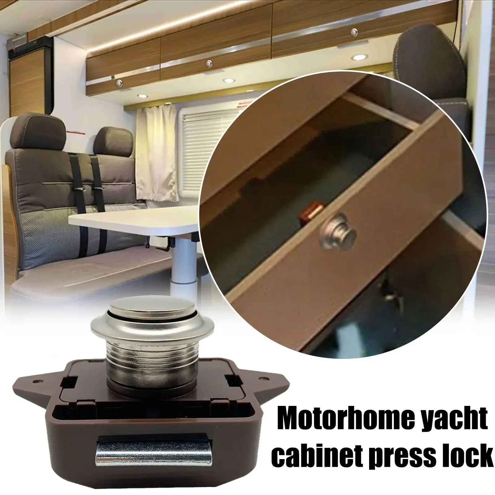 

1-5Pcs Keyless Button Door Knob Lock Drawer Alloy Button Press Lock Handle Lock RV Lock for RV Lock Boat Yacht Home Cabinet