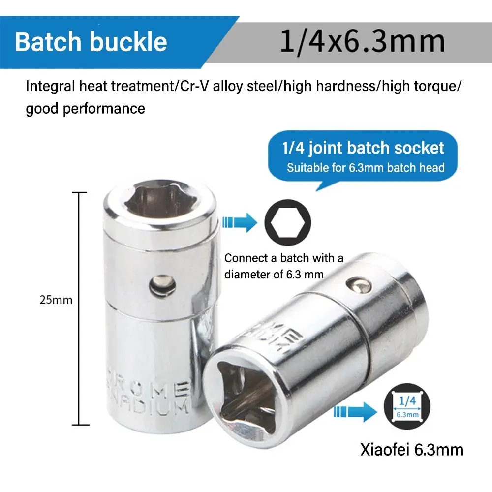 Durable Universal Ratchet Adapter 1/4 3/8 1/2 Hand Too Ratchet Wrench Adapter Hex Bit Adapter Electric Drill
