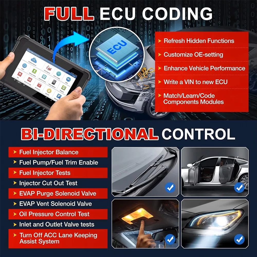 LAUNCH X431 PAD V ECU Online Programming Coding Scan Tool Topology Map Full System Bi-directional 60 Reset Heavy Duty Truck