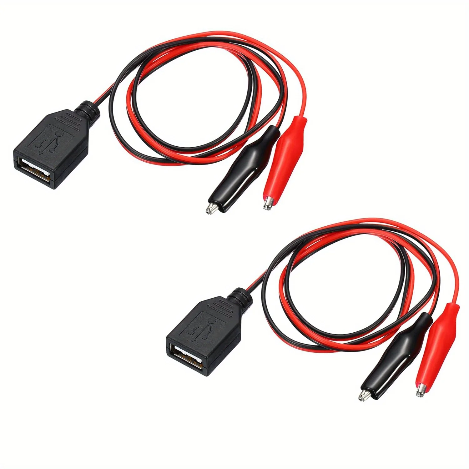 USB-Adapterkabel auf Krokodilzangenstecker Männlich-Weiblich, USB-Kabel mit Krokodilzange für Schaltungstests Flexibles Kabel Langlebiger Stecker Verschiedene Längen Elektronische Tests Gerätereparatur Laborversuche – Detail 6