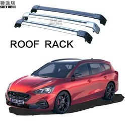 2Pcs Roof Bars for Ford Focus, 5dr Wagon 2018 2019  Aluminum Alloy Side Bars Cross Rails Roof Rack Luggage