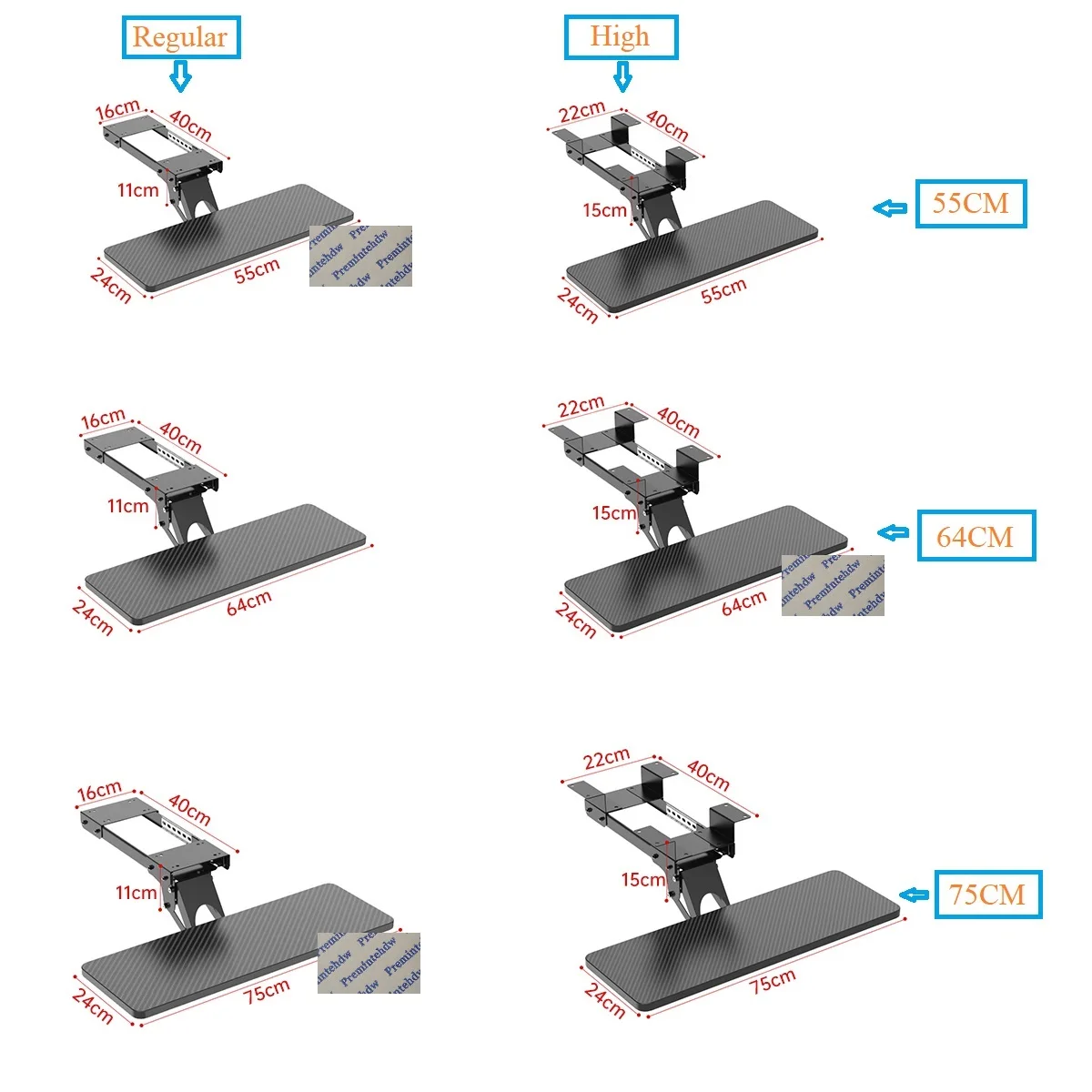 Imagem -02 - Giratório Ajustável Ergonômico Puxar para Fora sob a Bandeja do Rato do Teclado do Computador da Mesa