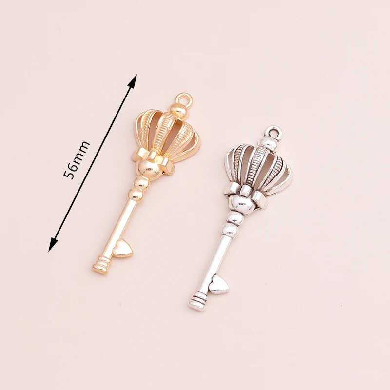 Leslie 5 Stück 56mm Legierung König- und Königinkronen-Anhänger für Schmuckherstellung DIY Schlüsselanhänger Charms Anhänger Halsketten Zubehör – Detail 4