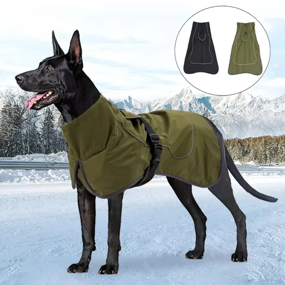 Waterproof Winter Big Dog Clothes Adjustable Thickened Dog Vest Jacket Reflective Strip Design Pet Dog Coat Pet Supplies