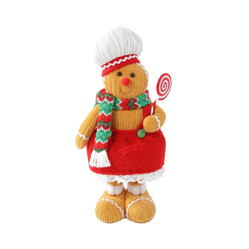 New Large Retractable Gingerbread Man Doll Biscuit Cookie Man Toy Dolls Ornaments Christmas Decor Navidad 2024 New Year Gifts