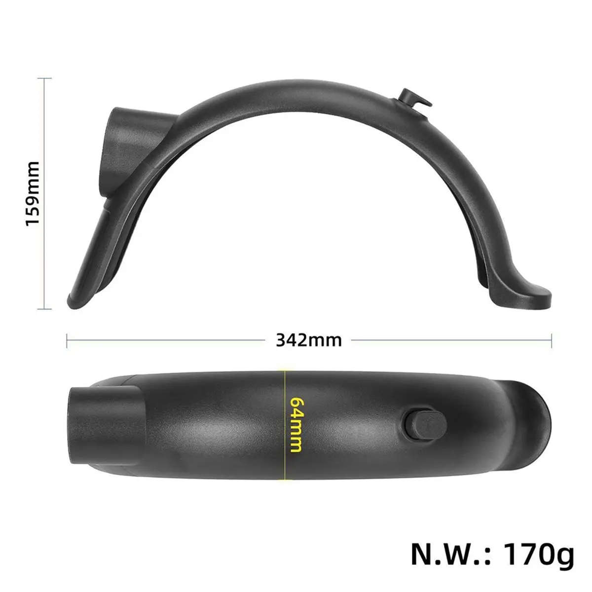 newA10R For 4 Pro Scooter Rear with Taillight and Bracket, Rear Mudguard Assembly for 4 Pro Electric Scooter