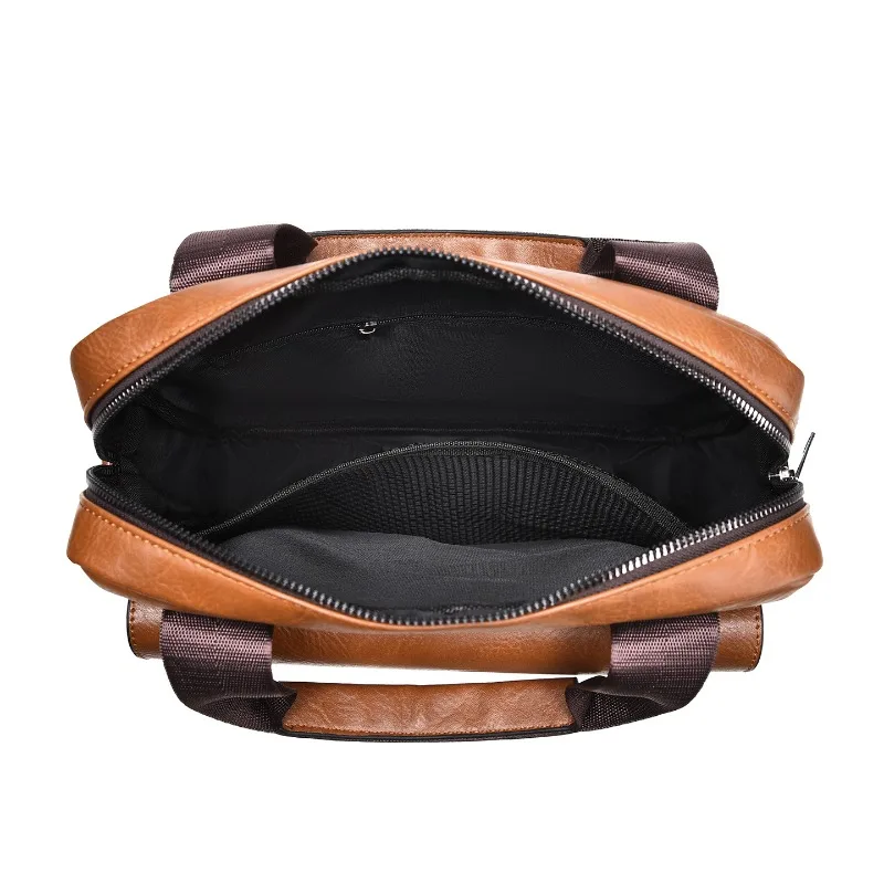Bolso de Hombro Impermeable para Hombre, de Cuero PU, para Negocios, Portátil, Maletín, Gran Capacidad, para Computadora